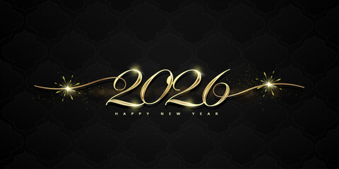 Happy new year 2026 design concept, Happy NewYear Greeting Card Number. Happy new year 2026 cover design, for banners, posters, backgrounds and greetings.
