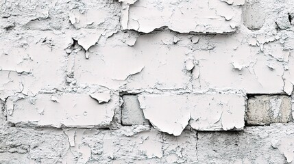 Obraz premium Old White Cement Wall with Peeling Paint and Texture