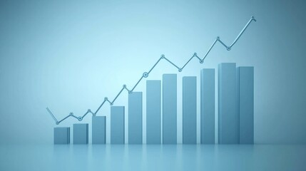 Abstract financial graph with multiple lines and data points on a blue background, illustrating business trends and market analysis