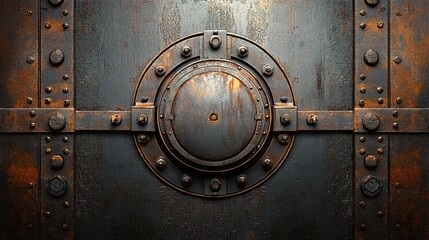 Fototapeta premium Textured Steel Plate with Rust and Vintage Metallic Features