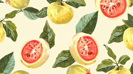 guava seamless pattern wallpaper