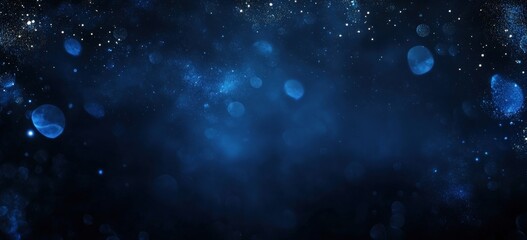 Deep Blue Abstract Background With Subtle Light Particles And Ethereal Glow For Elegant And Modern Designs