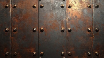 Fototapeta premium High Quality Texture of Rusty Metal Panels with Rivets