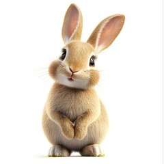 Obraz premium Charming rabbits with fluffy fur, cheerful expressions, and lifelike details, highlighting their adorable poses and natural beauty