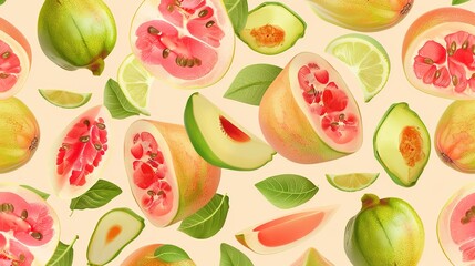 guava seamless pattern wallpaper