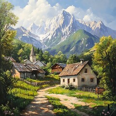 Fototapeta premium Hamlet under Triglav