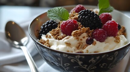 Delicious Yogurt Granola Berry Breakfast Bowl