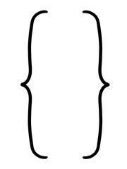 手描きの中括弧（黒）