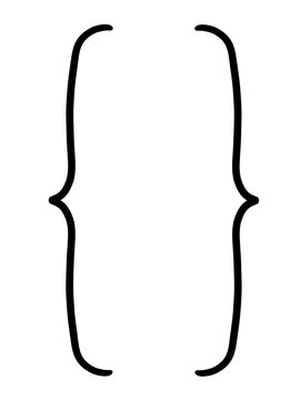 手描きの中括弧（黒）