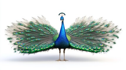 peacock. peacock on white background. animal