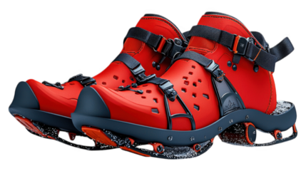 [Red Spider Snowshoes] Unique Red Black Spider Web Snowshoes Outdoor Winter Cross Country Skiing Hiking Accessories