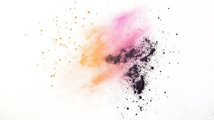 Obraz premium Colorful Powder Explosion on White Background