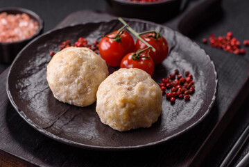 Delicious healthy steamed chicken cutlets or minced meatballs