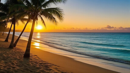 a palm trees on a beach
