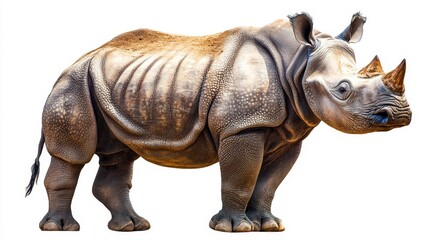 Obraz premium rhinoceros. rhinoceros on white background. animal