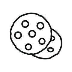 Chocolate Chip Cookies Icon showcases a sweet and inviting style, ideal for highlighting comfort foods, snack businesses, or holiday-themed promotions
