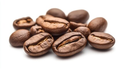 Fototapeta premium Close-up of Rich Roasted Coffee Beans, Perfect for a Morning Brew