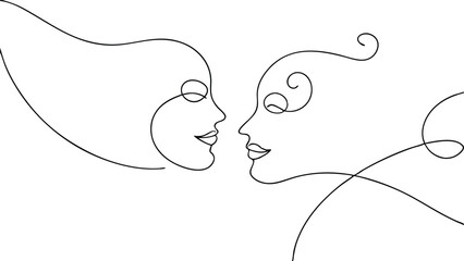 Male and Female Faces Overlapping