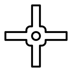 Crossroad Vector Line Icon Design