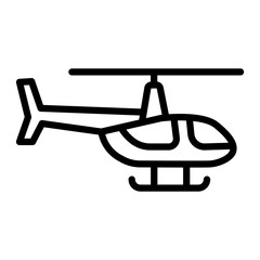 Helicopter Vector Line Icon Design