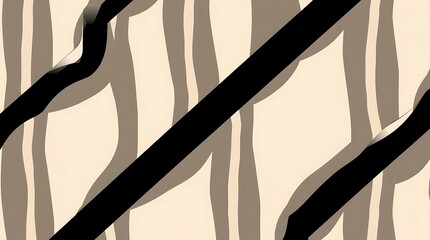 Abstract Beige and Black Stripes Pattern 
