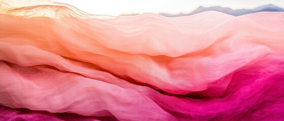 Fototapeta premium Soft Pink Gradient Fabric Texture Draped Pastel Ombre Textile Background