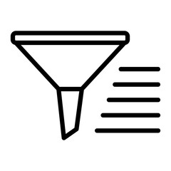 Filter List Vector Line Icon Design