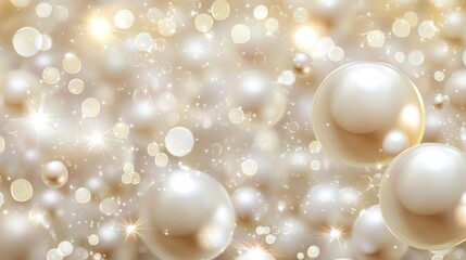 Shimmering Pearls and Golden Lights: A Luxurious Background