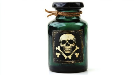 Fototapeta premium Vintage Poison Bottle with Skull and Crossbones - A Cautionary Relic of the Past