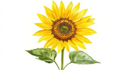 Fototapeta premium Stunning Watercolor Sunflower Illustration: Vibrant Floral Still Life