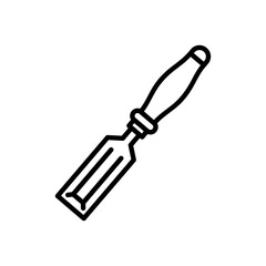 chisel tool icon vector, line style icon