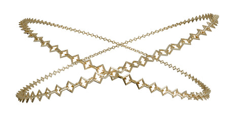 Intertwined Gold: Two elegant golden chains intertwine and intersect, creating a dynamic and visually striking composition.