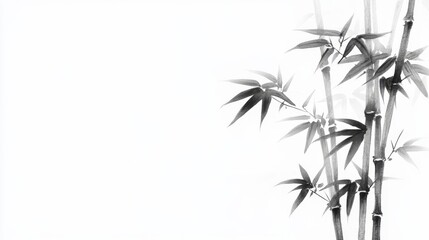 Fototapeta premium Elegant Bamboo Illustration: Tranquil Artistic Interpretation of Nature's Grace