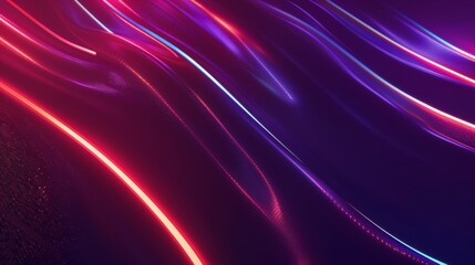 Wavy neon light trails creating an abstract and vibrant design, perfect for wallpapers and digital art projects