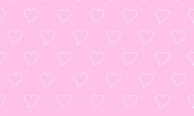 heart Seamless Pattern on Pink Background. Charming romantic endless background with love heart for Valentines day, holiday design, wallpaper, fabric