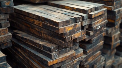 Wooden Plank Pile