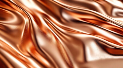 Fototapeta premium Shiny Brushed Copper Metallic Sheet with Reflective Effects