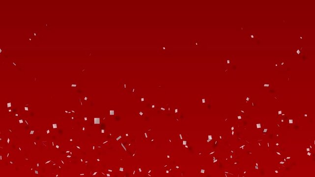 Silver Confetti paper explosion, Confetti paper explosion animation, confetti celebration, party, celebration and event, red background.