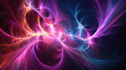 Obraz premium Abstract fractal design with swirling, glowing, vibrant colors.