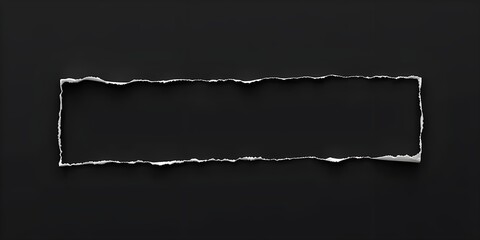 Torn white Paper Edge With Ragged Hole black Space for Creative Backgrounds or Design, Isolated Overlay, Red Header, and Realistic Ripped Effect on White Background