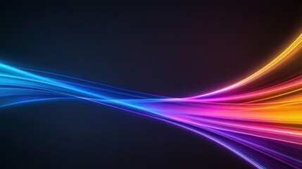 Fototapeta premium A vibrant abstract design with flowing colorful lines on a dark background.