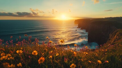 Coastal Cliff Light Dance - Generative AI