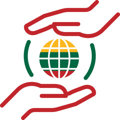 World sharp double hand icon lithuania flag
