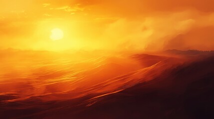 Journey of the sun Across Desert - Generative AI