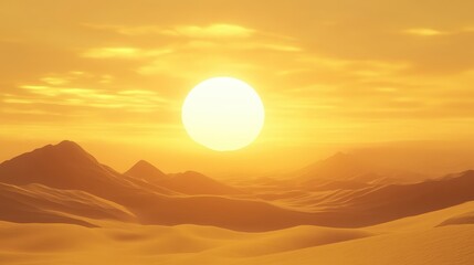 Journey of the sun Across Desert - Generative AI