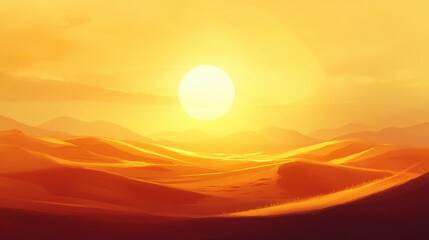 Journey of the sun Across Desert - Generative AI