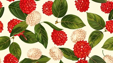 lychee berry seamless pattern wallpaper