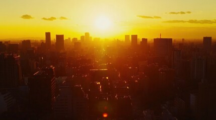 Cityscape Sun Reflection - Generative AI