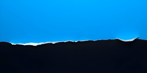 Torn blue Paper Edge With Ragged Hole white and black Space for Creative Backgrounds or Design, Isolated Overlay, Red Header, and Realistic Ripped Effect on White Background