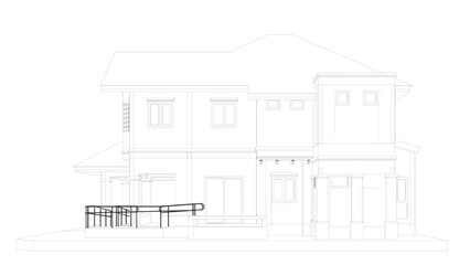 3D illustration of residential project